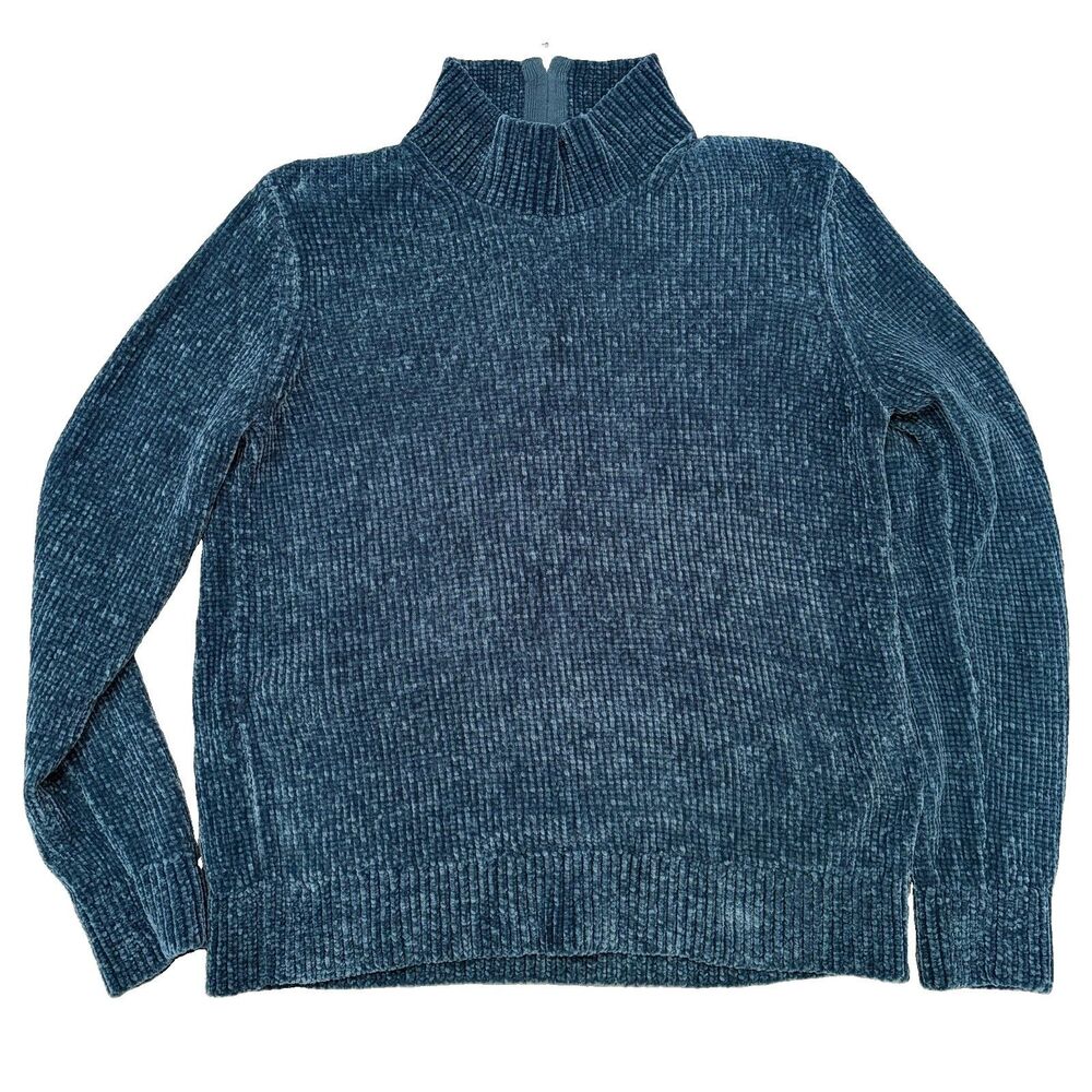 COS women’s Back Zip Chenille Jumper Size L Blue